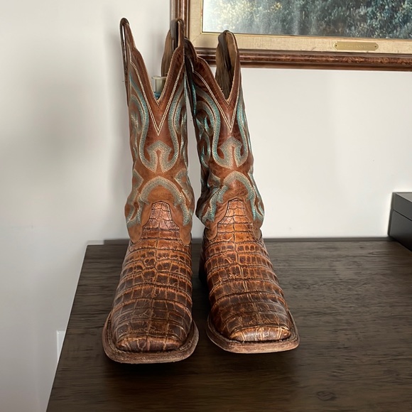 Cayman leather ladies square toe western boots - Picture 1 of 5